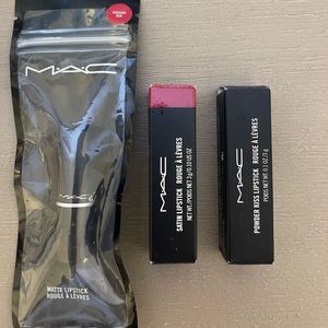 Three (3) MAC red lipsticks.